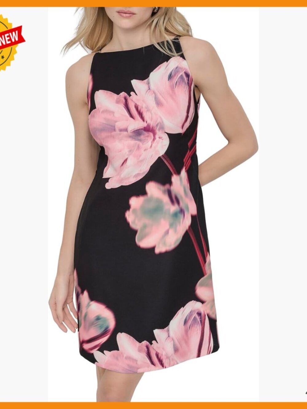 Sleeveless Square Neck Mini Dress with Metal Hardware Straps